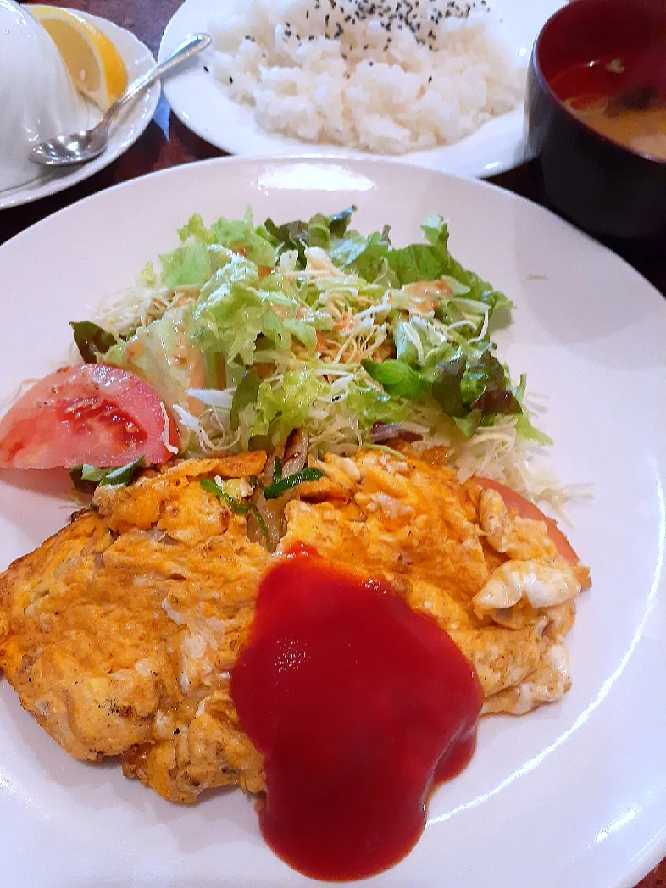 🔷喫茶店のオムレツライス定食🔷|@きなこさん