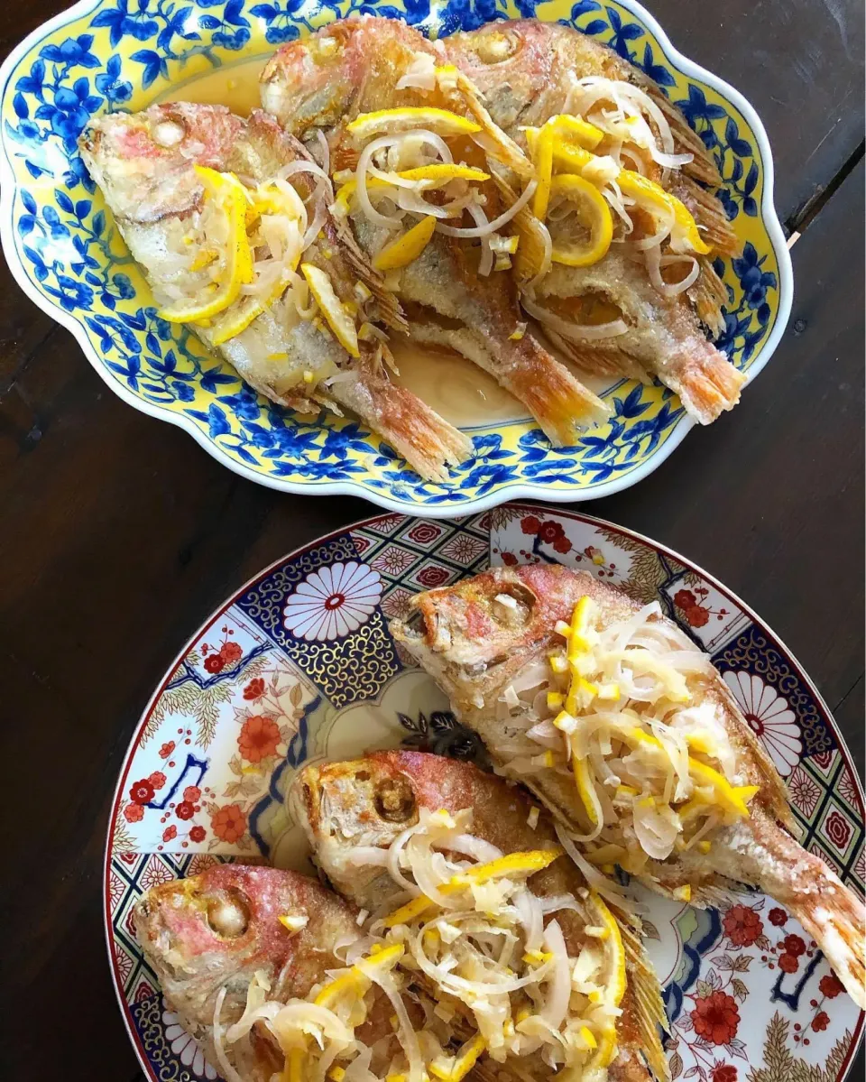 Snapdishの料理写真:おせち料理　鯛南蛮漬け|Cuisineさん