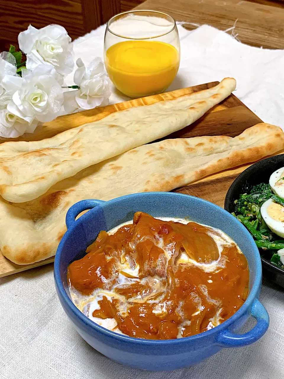 バターチキンカレー🍛＆ナン🥙|❁︎na--na❁︎Nさん