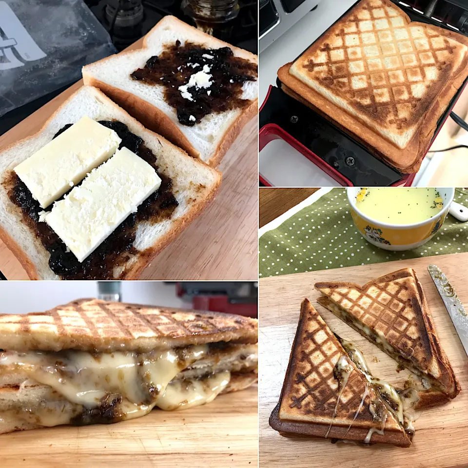 Snapdishの料理写真:岩海苔チーズホットサンド🧀🥪|morimi32さん