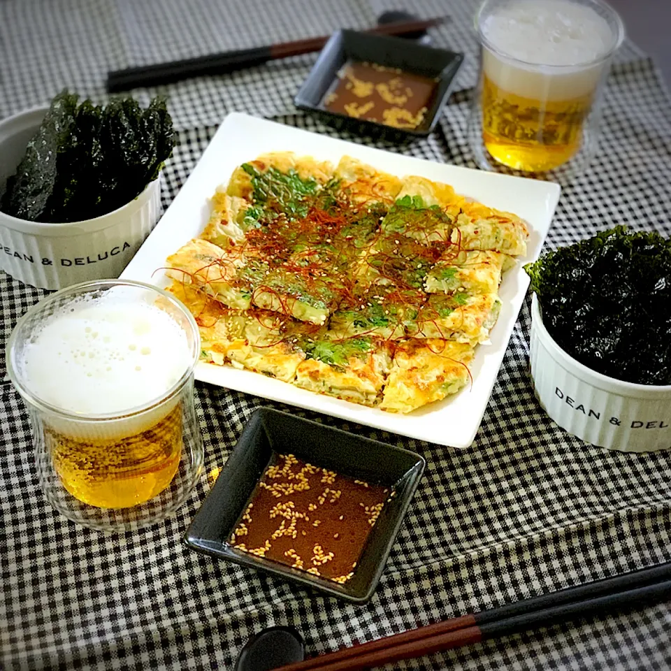 Snapdishの料理写真:大葉ときのこのチーズチヂミ|恭子さん