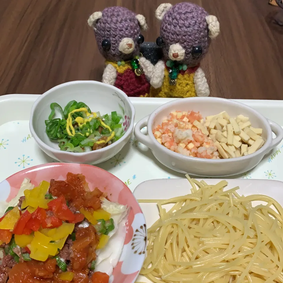 Snapdishの料理写真:晩ご飯パスタ(｡･ω･｡)|chagashiさん