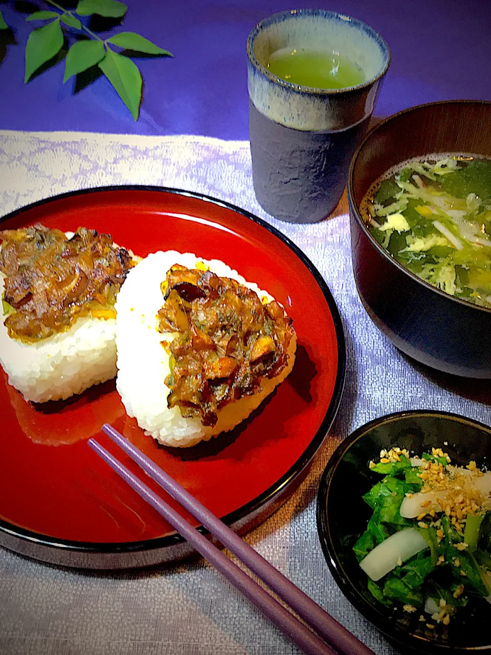 椎茸ねぎ味噌で焼きおにぎり|サミカさん