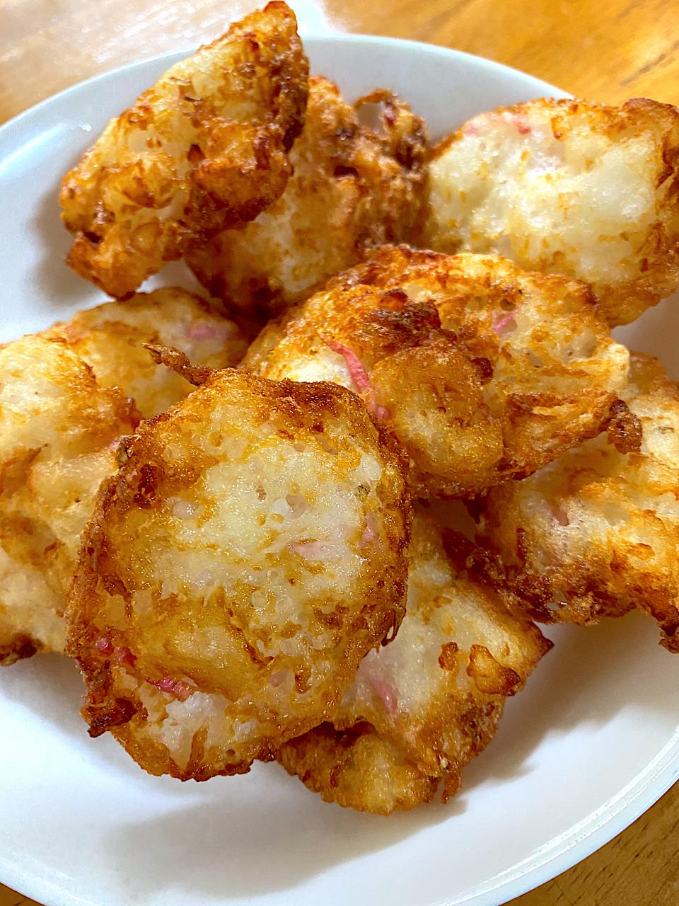 長芋とはんぺんと紅生姜の落とし揚げ