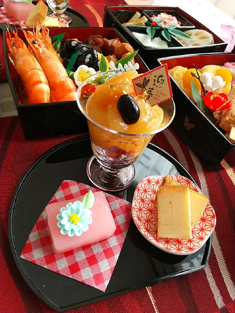 ☆今日の朝ごはん☆　わが家の手作りおせち料理　スィーツ|hamamaさん