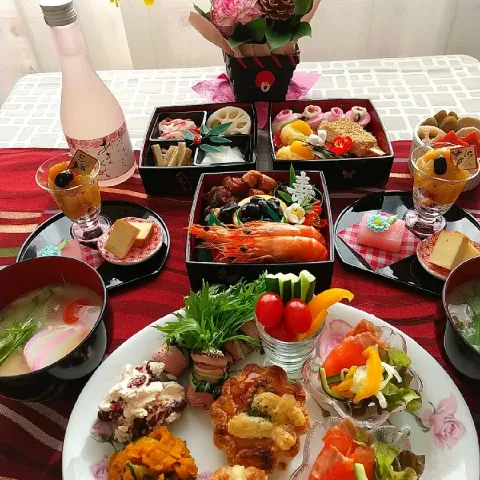 「フォルタン ガイア オーガニック 赤」を使ってみたSnapdishの料理・レシピ写真:☆今日の朝ごはん☆　わが家の手作りおせち料理