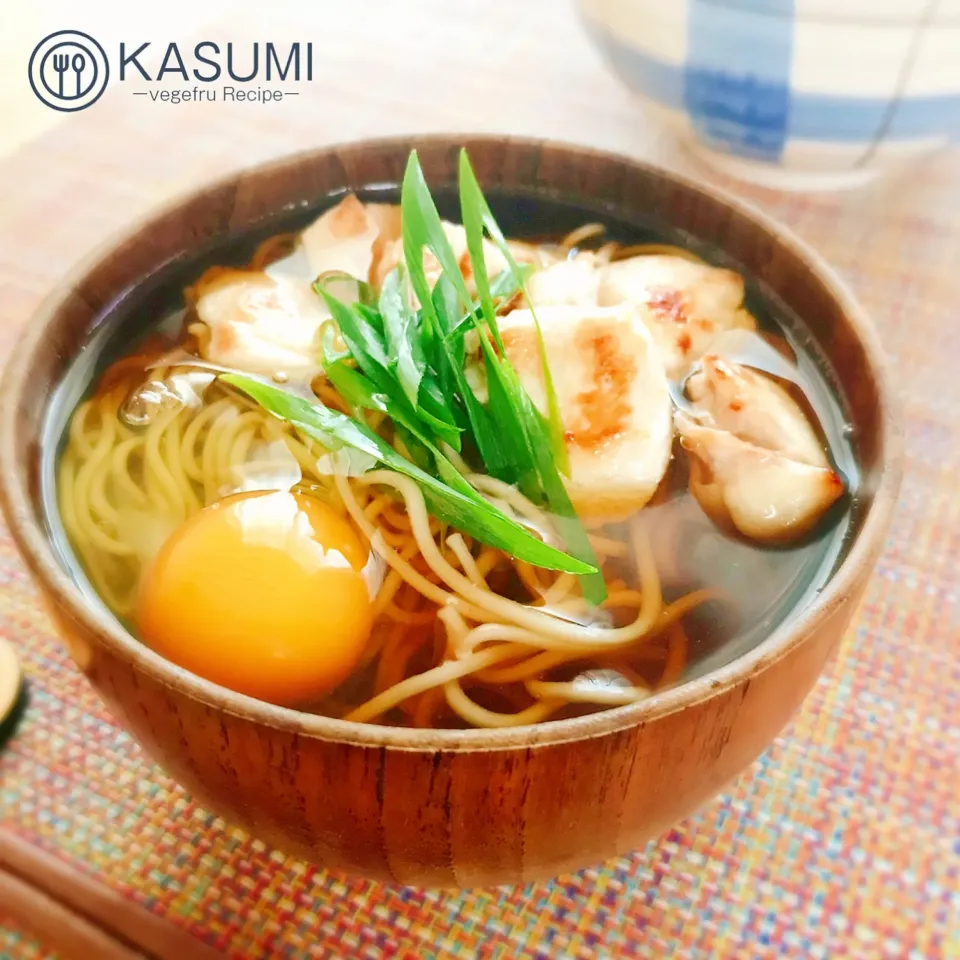 KASUMI -vegefru Recipe-さんのあったか月見そば♪ #楽天レシピ|楽天レシピさん