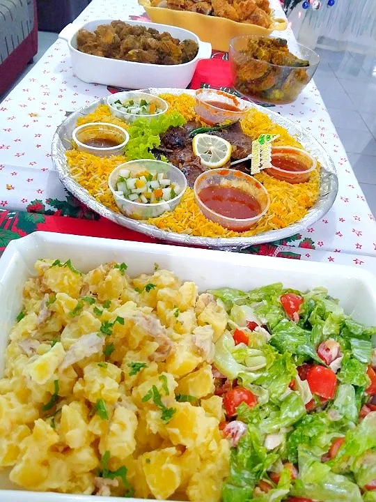 Potato & Lettuce Salad 
Rice with Grilled Lamb
for Christmas|Harlina  (Malaysia)さん