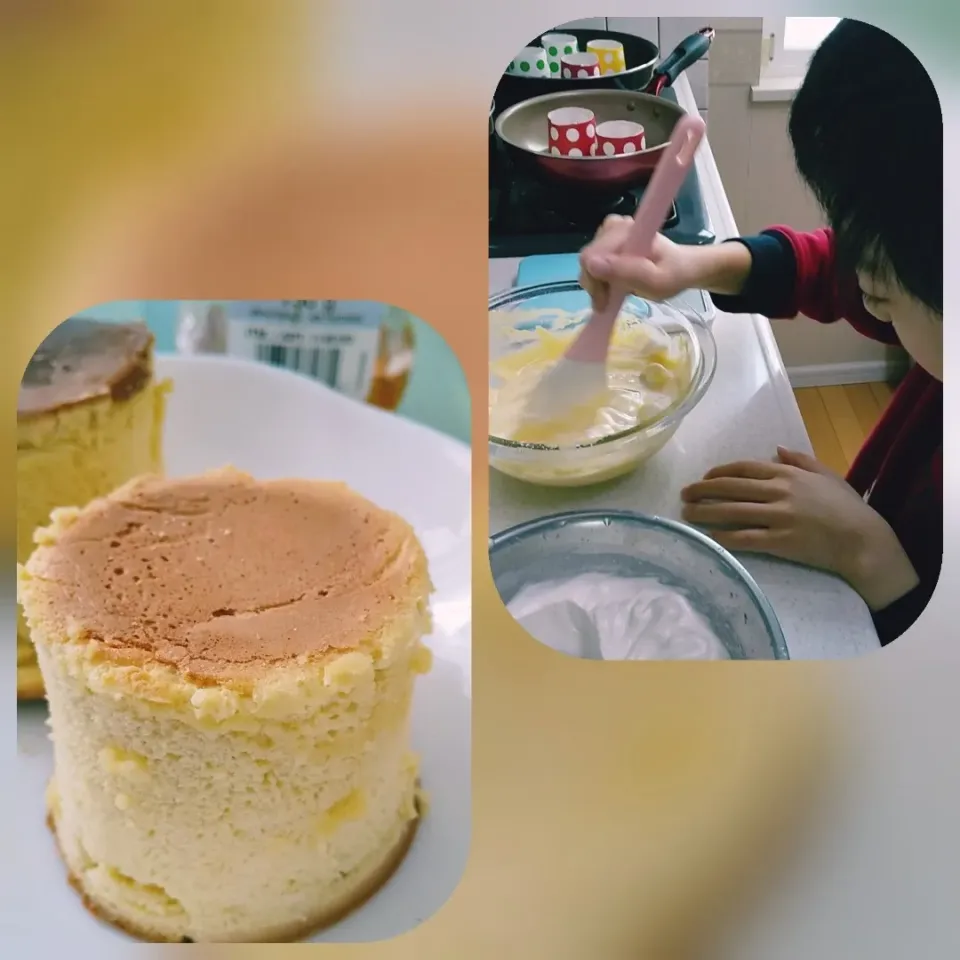 スフレパンケーキを作ってみた|かずにゃさん