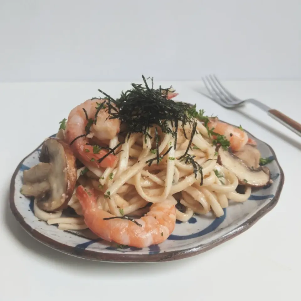 Mentaiko Cheesey Shrimpy Udon|ecywrさん