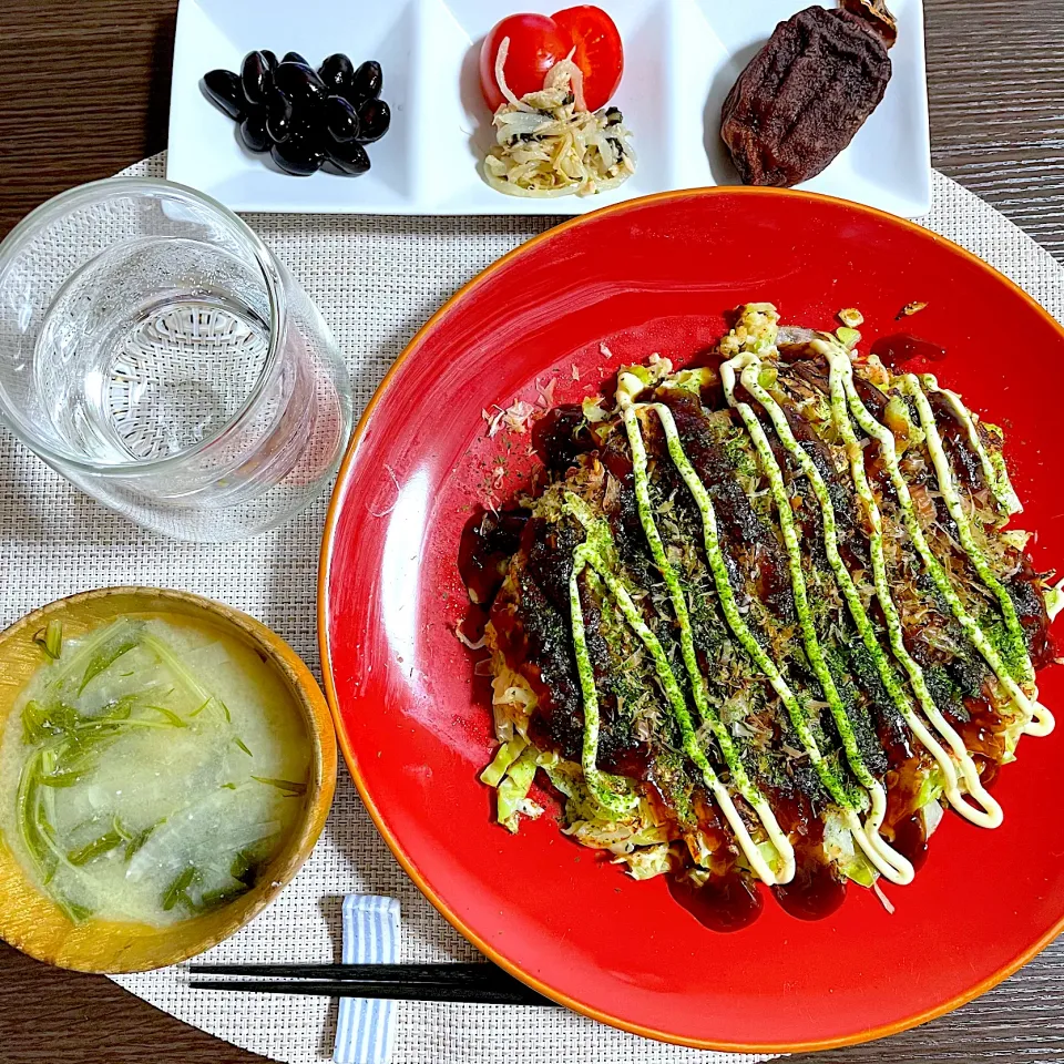 1/4晩ご飯：オートミールお好み焼き|ななみんさん