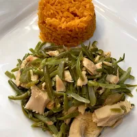 Vegan Chikn, Green beans and Rice|veganaさん