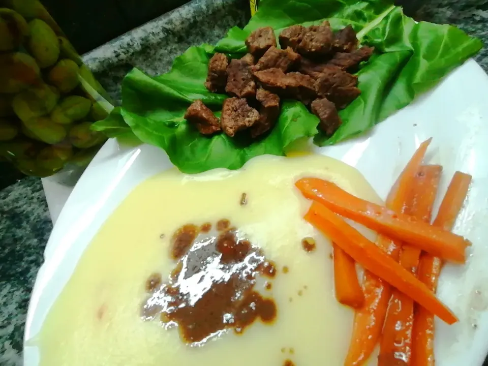 Puree and sliced meat|Christelle S. Karamさん