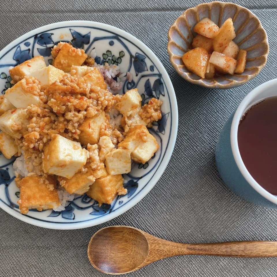 厚揚げで☆レンジ麻婆豆腐ランチ(`L_` )ｸｸｸ|サチャンさん