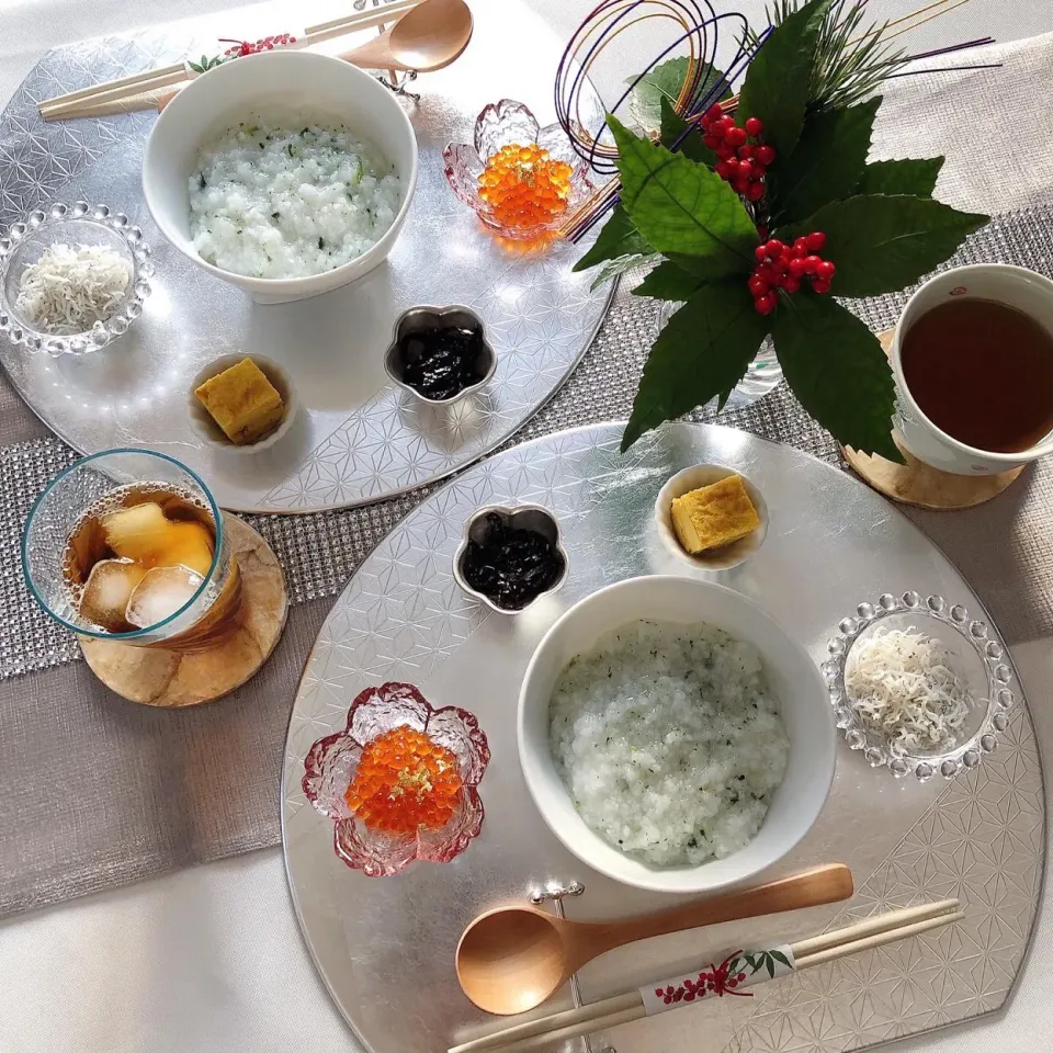 Snapdishの料理写真:1/7🎍今日は松の内最後の日…七草粥朝ごはん|Makinsさん