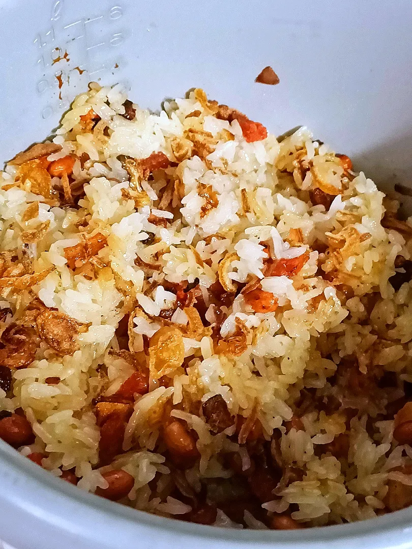 Easy Rice Cooker 🍚 Vegetarian Sticky rice ... another childhood favorite 😋|Fatmamaさん