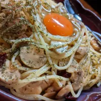 Snapdishの料理写真:ぺぺたまマッシュルームver.|たかぎし ひろゆきさん