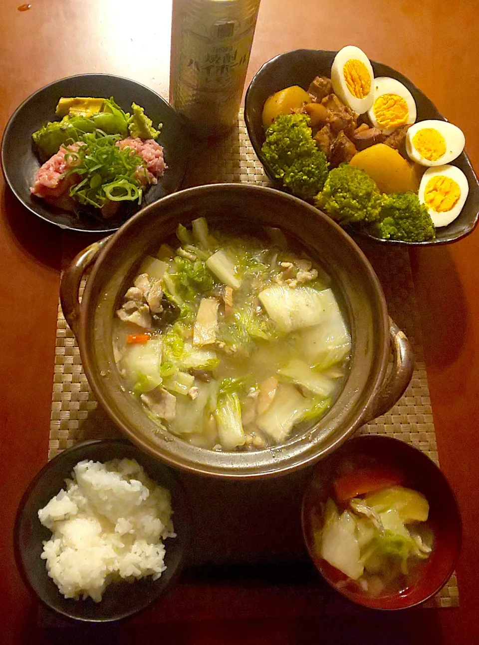 Today's dinner🍴ﾈｷﾞとろ&ｱﾎﾞｶﾄﾞ･豚の角煮･八宝菜春雨酸辣湯･白飯|🌈Ami🍻さん