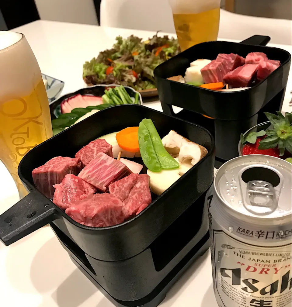 和牛フィレ肉、サイコロステーキ🥩➰🍻|ナムナムさん