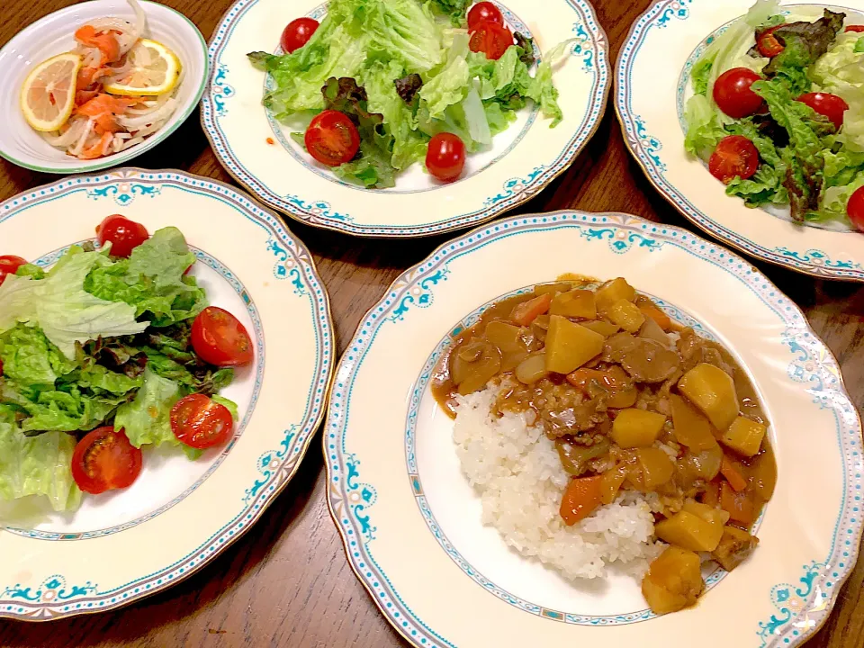 黒毛和牛のカレーライス🍛サラダ🥗今日の夕食20210108|rococoさん