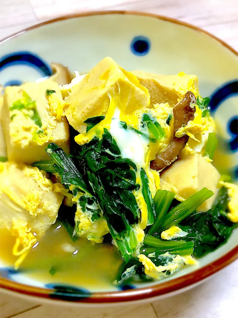 高野豆腐とほうれん草の卵とじ|みゆき𐤔(◍´͈ ᵕ `͈ ◍)𐤔さん