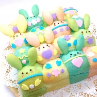 イースターバニー＆エッグのちぎりパンの別角度ver.🌼🐰🐾🐣🌷
