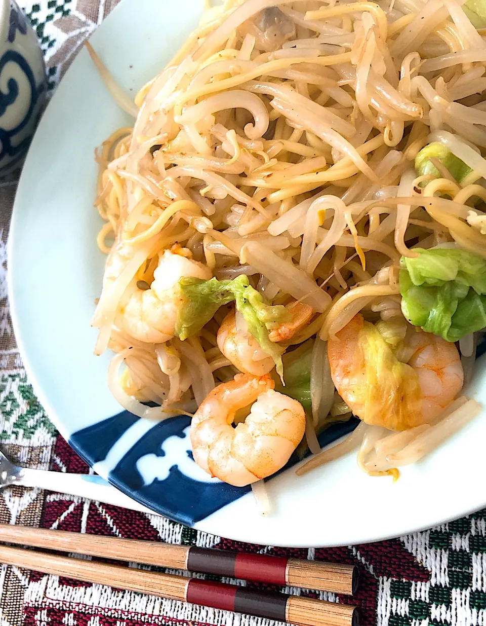 青色味覇の海鮮焼きそば|たなちゅーさん