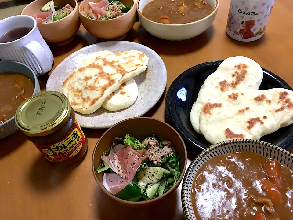 娘っちが作ってくれたカレーとナン💖|さくたえさん