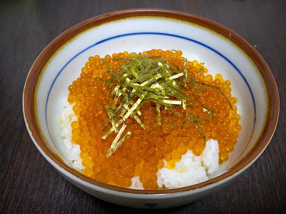 ニジマス卵のめんつゆ漬け丼|もたぷーさん