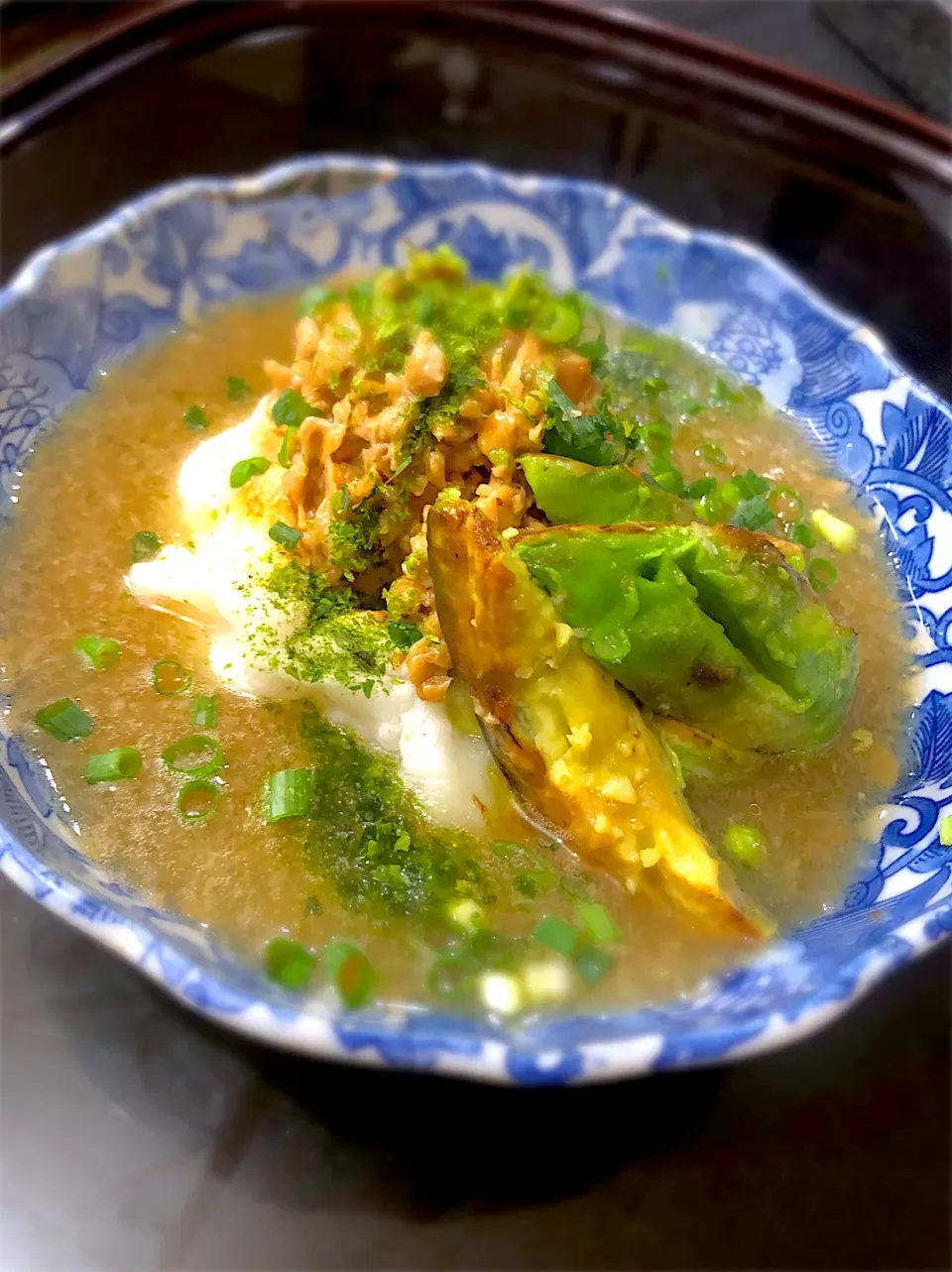 焼き餅のみぞれ納豆餡掛け♪|ちーちさん