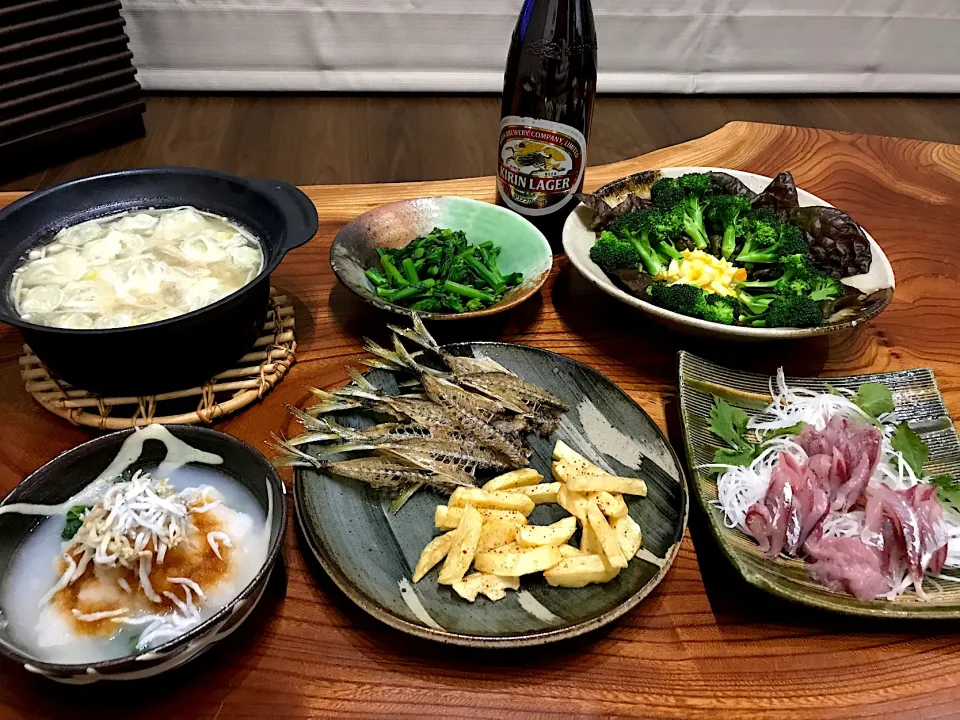 Snapdishの料理写真:2021.1.9 鯵のお刺身🍻🍻🍻|ゆみずさん