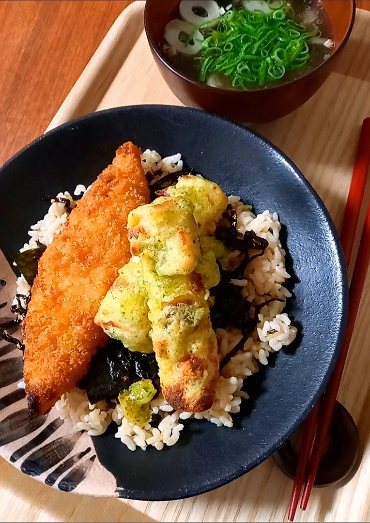 Snapdishの料理写真:のり弁風丼|まりおさん