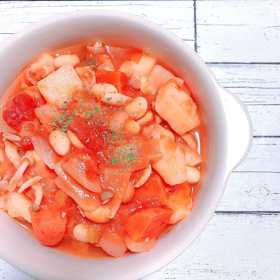 残りもの☆ほぼ汁なしミネストローネ🍅|ぁゃ🍃さん