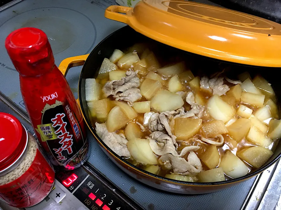 大根2本ペロリ😋大根と豚バラのオイスターソース炒め煮|ミミちゃんママさん