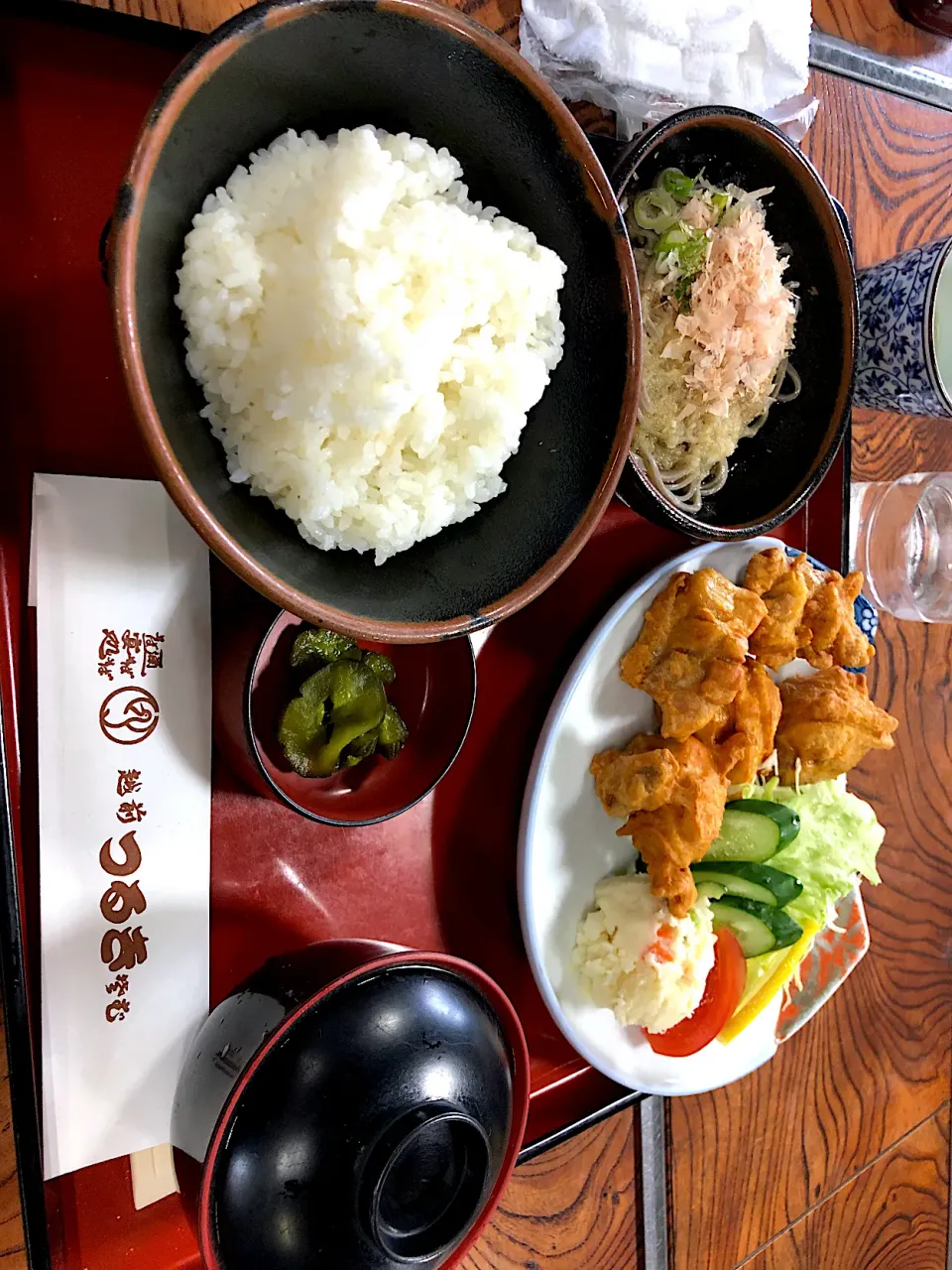 からあげとおろしそばの定食😋|すかラインさん