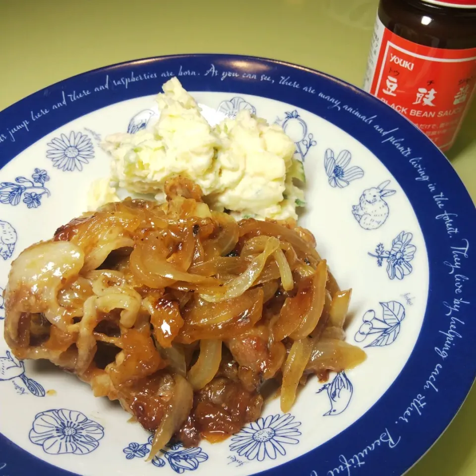 豆鼓醤な生姜焼き|けろよんさん