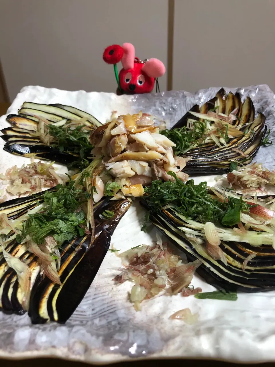 Snapdishの料理写真:鯵の焼き茄子|ajiponさん