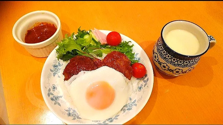 💕ロコモコ丼♡水切り豆腐で柔らかに💕|yuiママさん