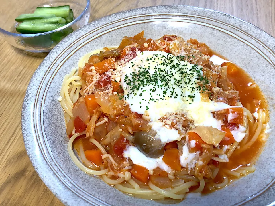 トマトスープパスタ🍝|さおりさん