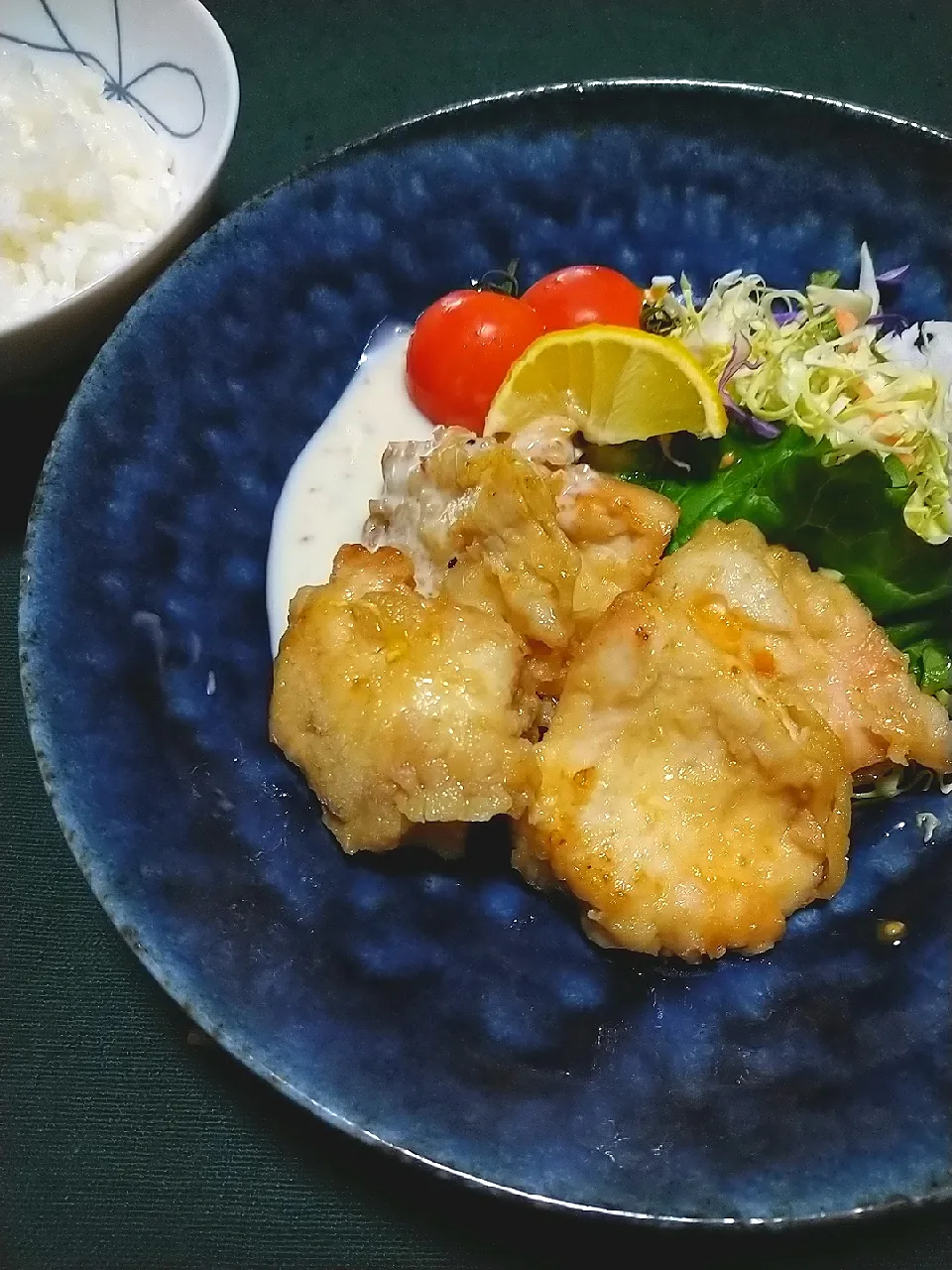 Snapdishの料理写真:ひとくちサイズのチキン南蛮
　*米粉揚げ|cheryl_tasteさん