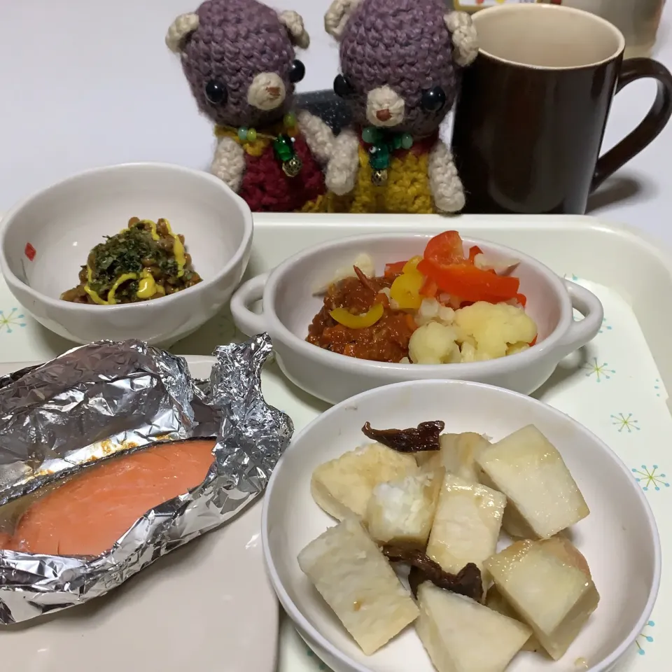 Snapdishの料理写真:雑な晩ご飯(๑･̑◡･̑๑)|chagashiさん