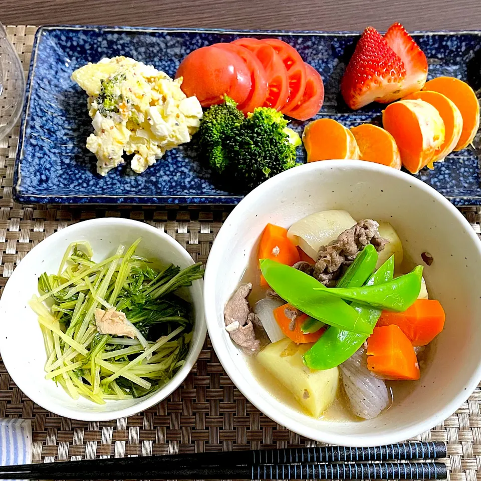 1/14晩ご飯：塩麹肉じゃが|ななみんさん