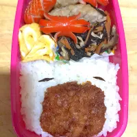 ソーストンカツの顔お弁当♪|こーやさん