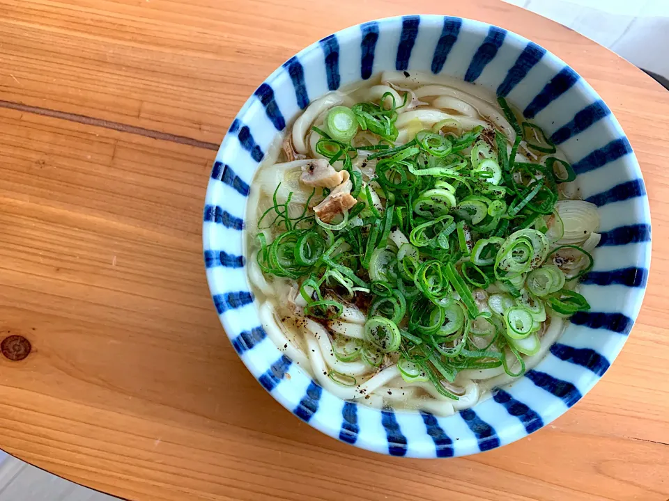 ネギたっぷりかすうどん|かなっぺさん