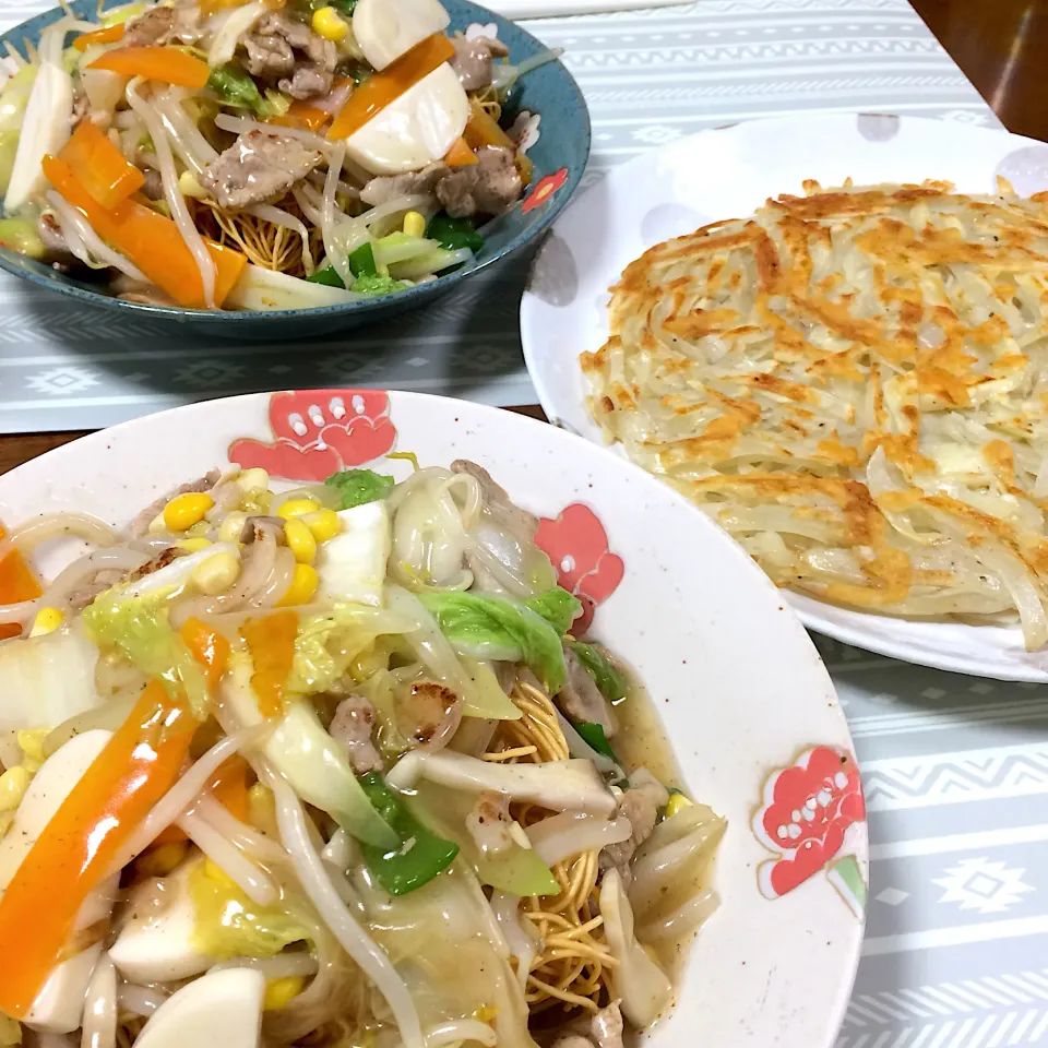 Snapdishの料理写真:皿うどんとじゃがいものガレット🥔|waiwaiさん