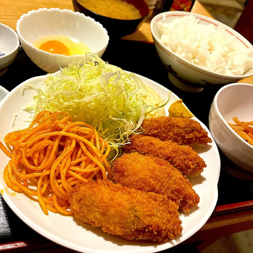 カキフライ定食@のみた家三平(月島)|塩豚骨さん