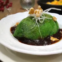 蒸しアボカドの豆鼓餡