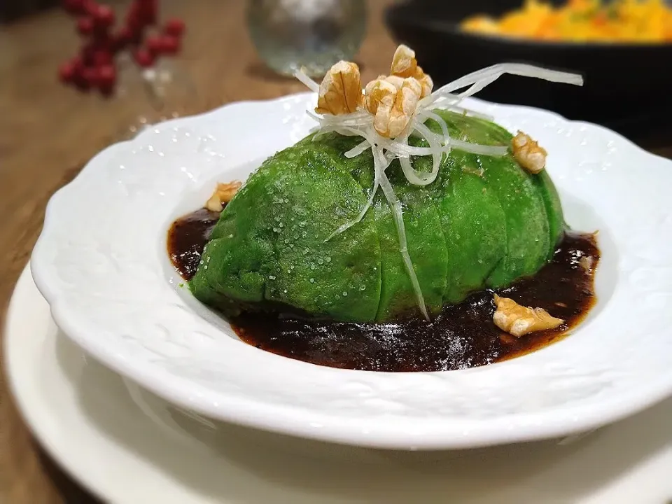 蒸しアボカドの豆鼓餡|古尾谷りかこさん