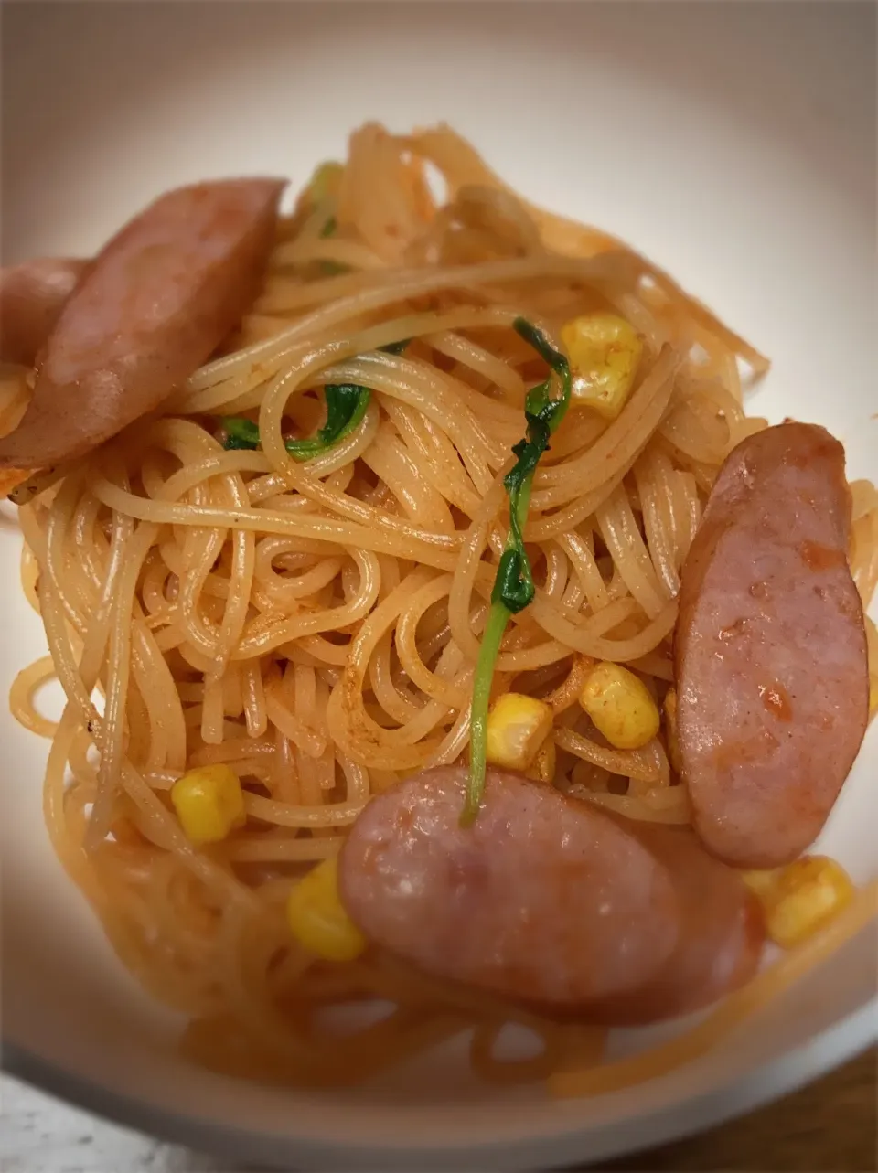 Snapdishの料理写真:息子の朝ごはんにナポリタン🍝|colorさん