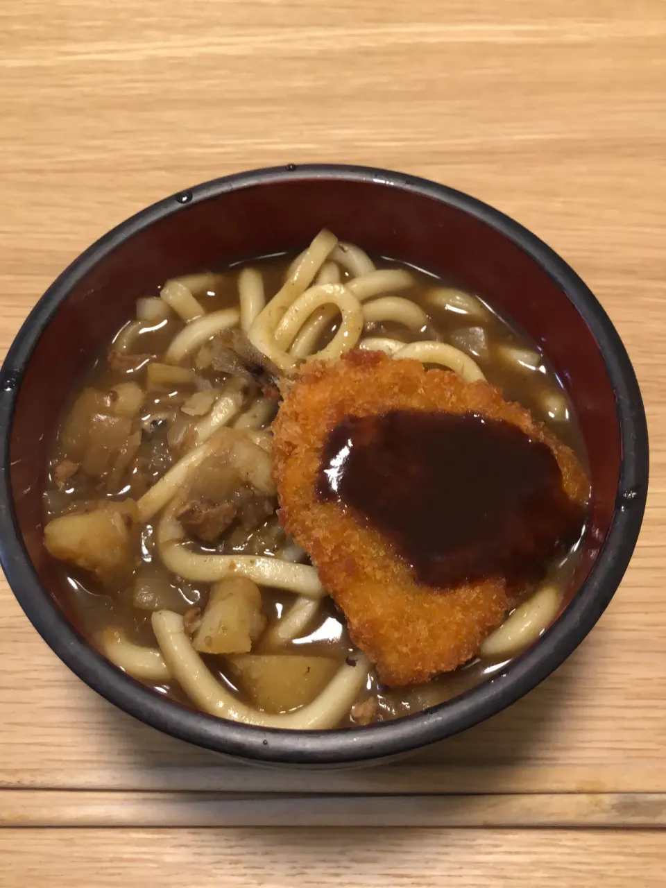 カレーうどんのアジフライ乗せ|akesanさん